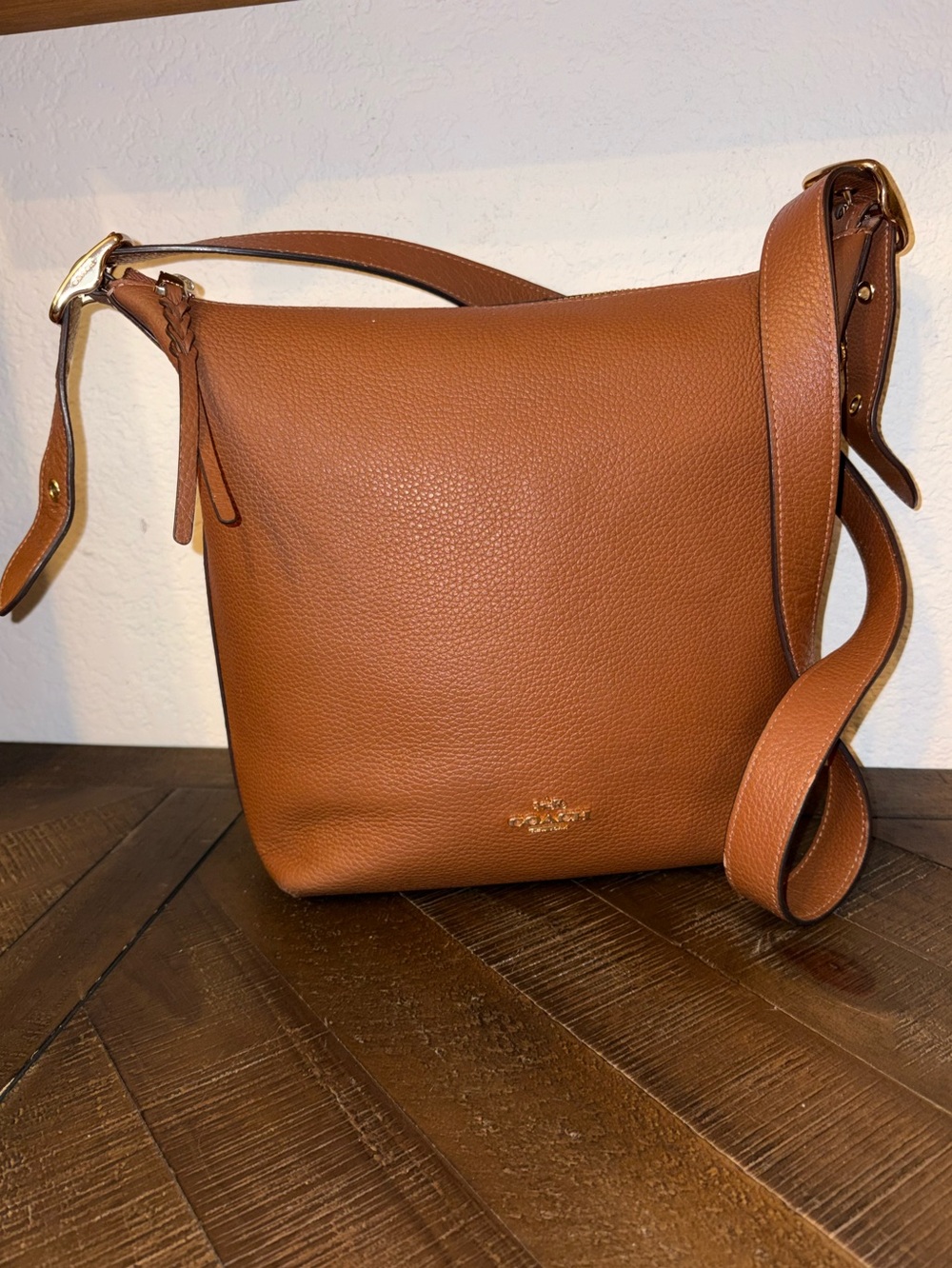 ✨ Coach Pebbled Leather Hobo Crossbody | Saddle Brown | Adjustable Strap